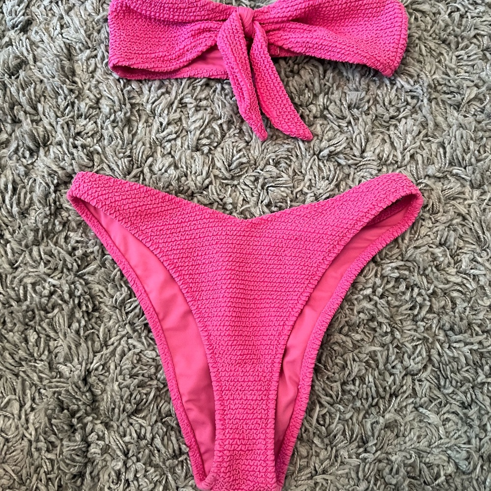 PacSun Vibrant Pink Textured Bikini